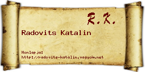 Radovits Katalin névjegykártya